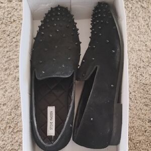 Steve Madden Black Studded Loafers